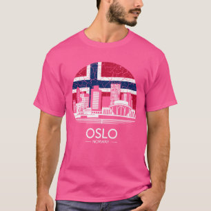 T-shirt Drapeau drôle de la ville d'Oslo Norvège