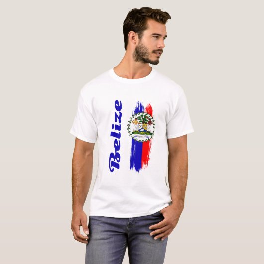 T-shirt Drapeau du Belize (Devant entier)