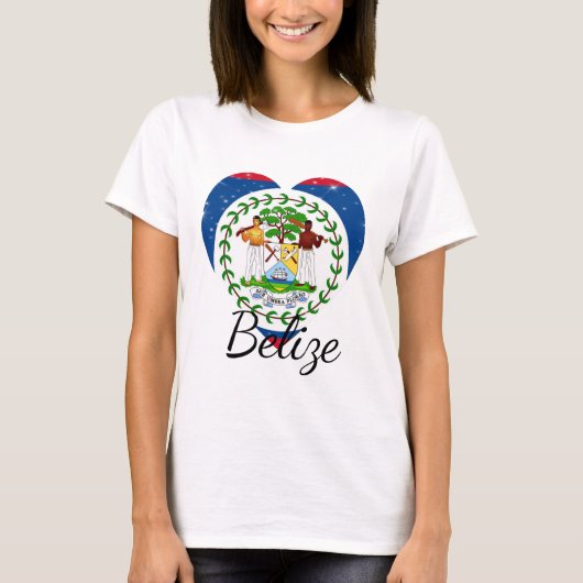 T-shirt Drapeau du Belize. (Devant)