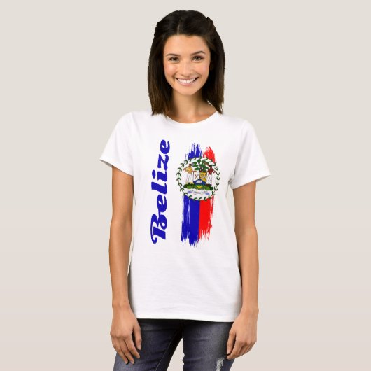 T-shirt Drapeau du Belize (Devant entier)