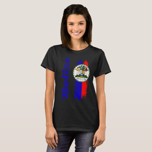 T-shirt Drapeau du Belize (Devant entier)