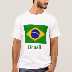 T-shirt Drapeau du Brésil avec le nom dans le Portugais