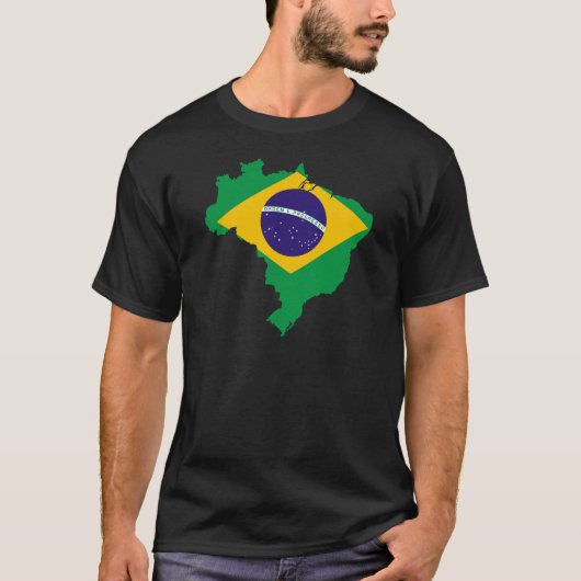 T-shirt drapeau du brésil carte (Devant)