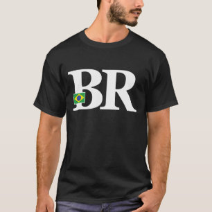 T-shirt Drapeau du Brésil et Initiales du pays