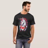 T-shirt Drapeau du Canada Canada Feuille d'érable Licorne (Devant entier)