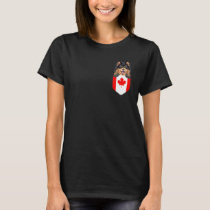 T-shirt Drapeau du Canada Chien finnois de Laponie dans la