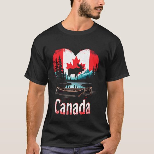 T-shirt Drapeau du Canada Cœur (Devant)