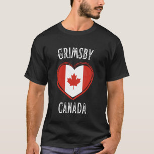 T-shirt Drapeau du Canada Coeur Grimsby Ville