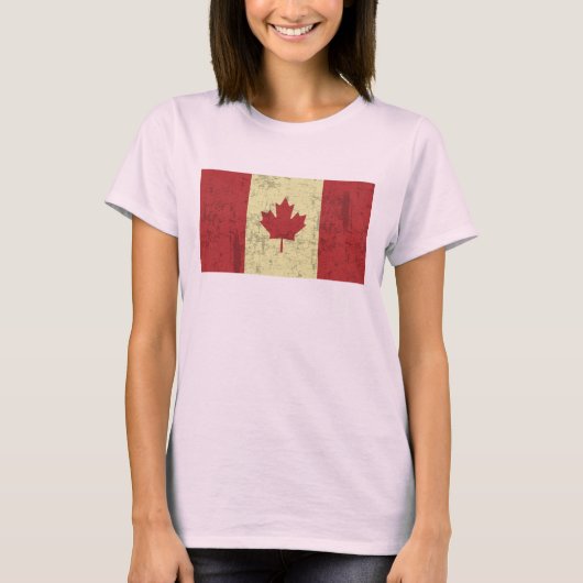 T-shirt Drapeau du Canada en détresse (Devant)