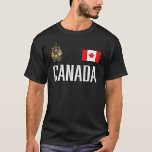 T-shirt Drapeau du Canada Football Canadien Fan Hommes Fem