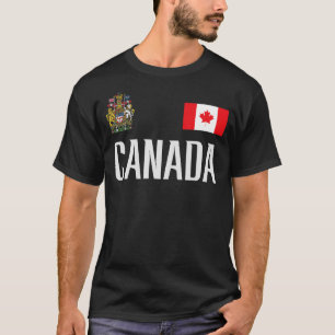 T-shirt Drapeau du Canada Football Canadien Fan Hommes Fem