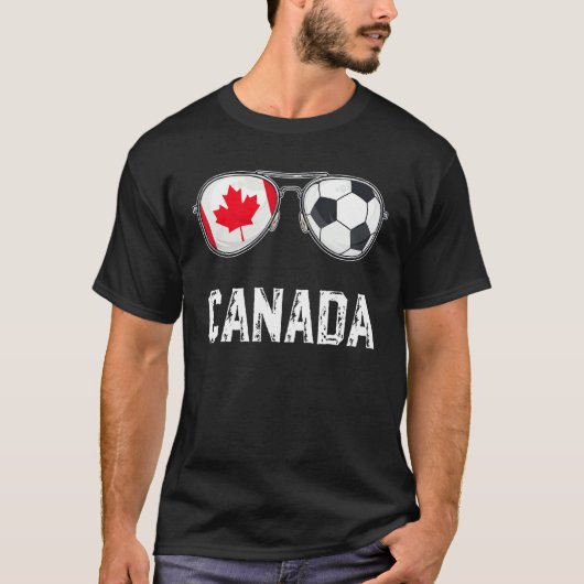 T-shirt Drapeau du Canada & Football Sunglass Fun canadien (Devant)
