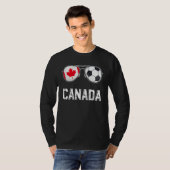 T-shirt Drapeau du Canada & Football Sunglass Fun canadien (Devant entier)