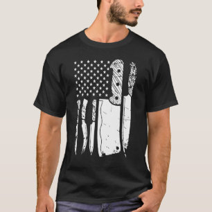 T-shirt Drapeau du chef Knife Patriotique de Pâques Us