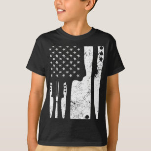 T-shirt Drapeau du chef Knife Patriotique de Pâques Us