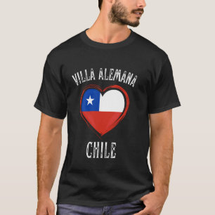 T-shirt Drapeau du Chili Cœur Villa Alemana Ville