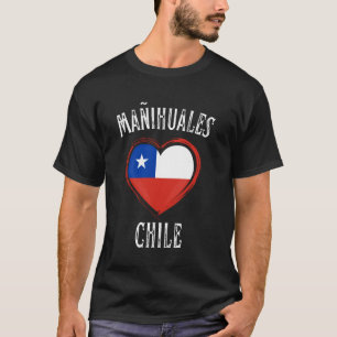 T-shirt Drapeau du Chili Cœur Ville de Mañihuales