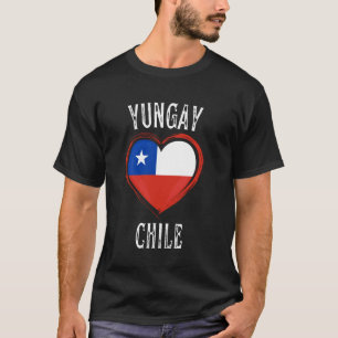 T-shirt Drapeau du Chili Cœur Ville de Yungay