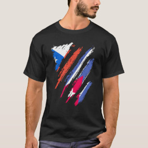 T-shirt Drapeau du Chili Cuba Patriot Country né Rayures