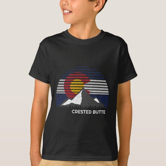 T-shirt Drapeau du Colorado de la Butte Crested (Devant)