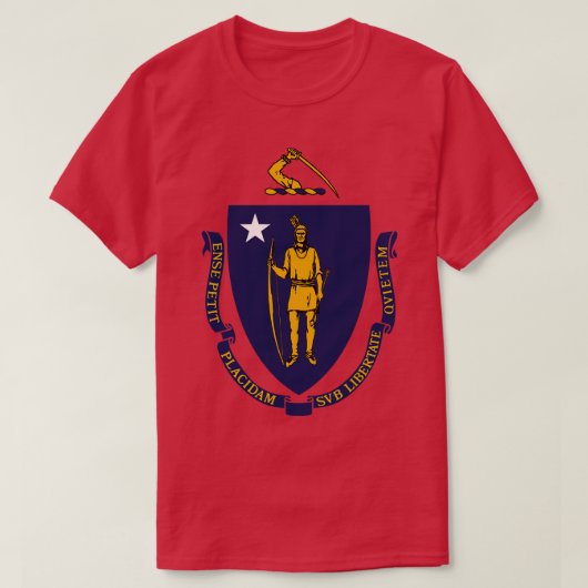 T-shirt Drapeau du Commonwealth du Massachusetts (Design devant)