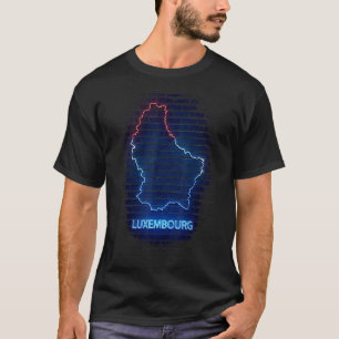 T-shirt Drapeau du contour du pays LUXEMBOURG