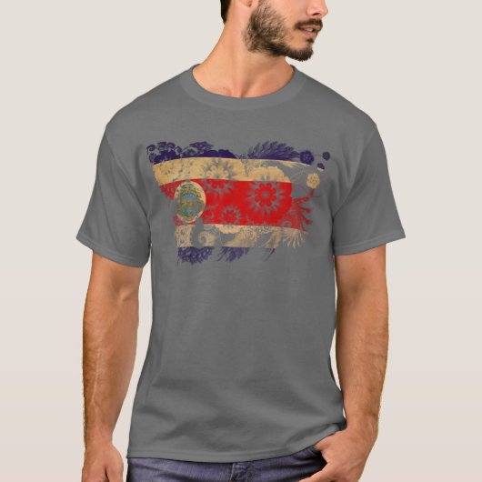 T-shirt Drapeau du Costa Rica (Devant)