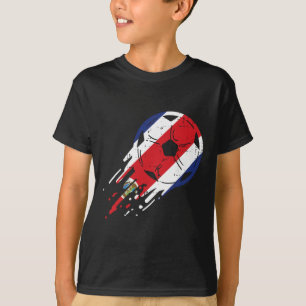 T-shirt Drapeau du Costa Rica Foot Football Fan Hommes Fem