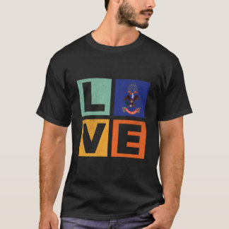 T-shirt Drapeau du Dakota du Nord Amour Dakota du Nord