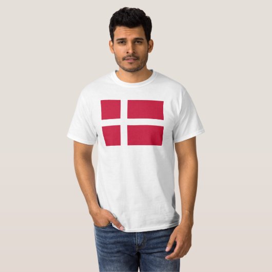 T-shirt Drapeau du Danemark (Devant entier)