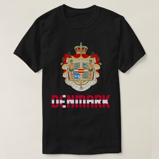 T-shirt Drapeau du Danemark et blason patriotique (Design devant)