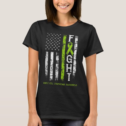 T-shirt Drapeau du guerrier de Lymphome Mantle Cell (Devant)