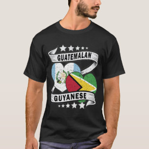 T-shirt Drapeau Du Guyana Et Du Guatemala