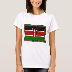 T-shirt Drapeau du Kenya : avec cadre de drapeau miniature