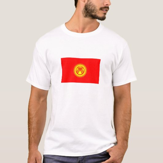 T-shirt Drapeau du Kirghizistan (Devant)