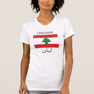 T-shirt Drapeau du Liban - l'anglais et l'arabe
