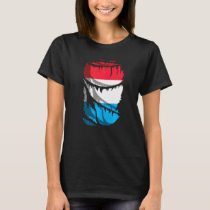 T-shirt Drapeau du Luxembourg avec effet de tissu déchiré