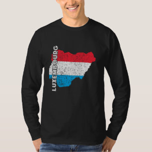 T-shirt Drapeau du Luxembourg Carte Vintage Letzebuerg Lux