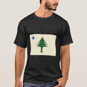 T-shirt Drapeau Du Maine 1901 État Du Maine Drapeau E Arbr