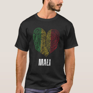 T-shirt Drapeau du Mali Drapeau malien Mali ADN Cœur du Ma