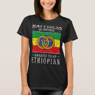 T-shirt Drapeau du mariage éthiopien Mariage marié