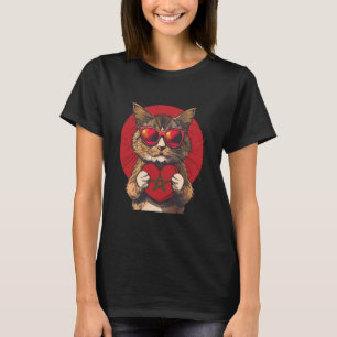 T-shirt Drapeau du Maroc Racines marocaines Cœur Chat Fier