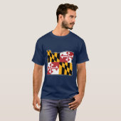 T-shirt Drapeau du Maryland Carte de l'Oregon (Devant entier)