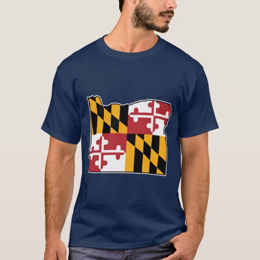 T-shirt Drapeau du Maryland Carte de l'Oregon (Devant)
