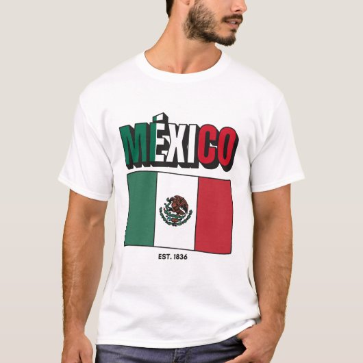 T-shirt Drapeau du Mexique 1836 (Devant)