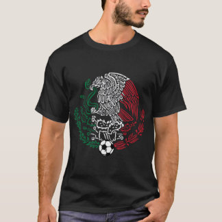 T-shirt Drapeau du Mexique Aigle mexicain Football Hommes 