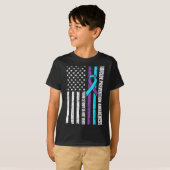 T-shirt Drapeau du Mois de sensibilisation à la prévention (Devant entier)