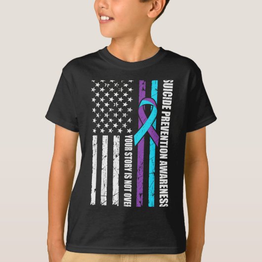 T-shirt Drapeau du Mois de sensibilisation à la prévention (Devant)