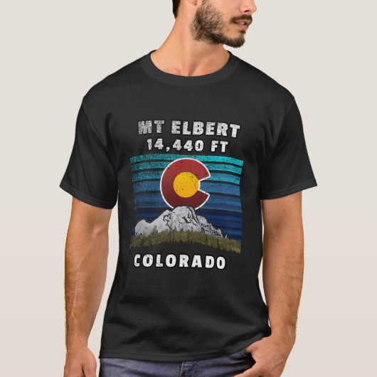 T-shirt Drapeau du mont Elbert Colorado (Devant)