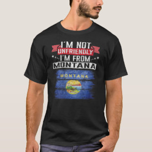 T-shirt Drapeau du Montana Je ne suis pas hostile Je suis